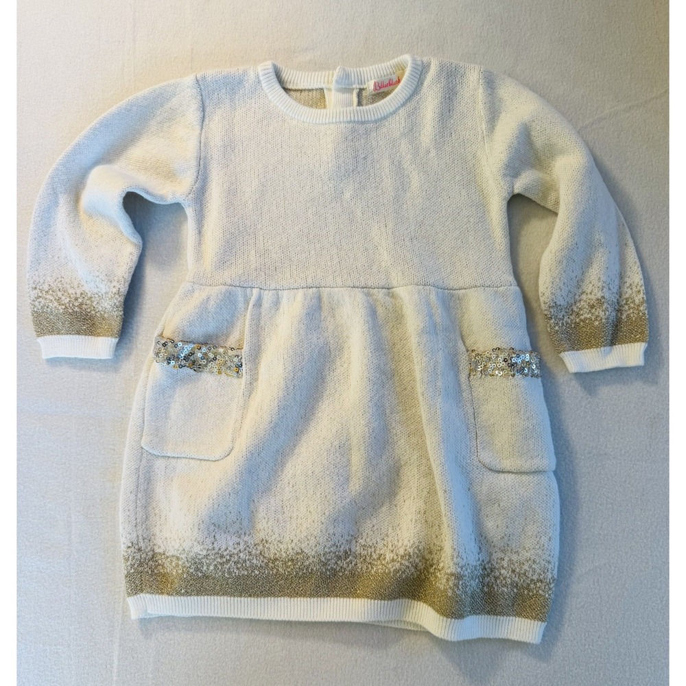 Billieblush Baby Girls 18 M cream and gold with sequence 100% Cotton